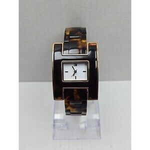 Tommy Hilfiger Womens Tortoise Shell Bracelet Watch Y2K Rose Gold New Battery